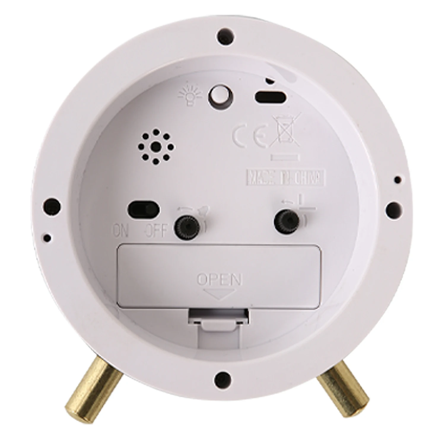 Round Silent Analog Alarm Clock Non Ticking with Night Light Battery Powered Super Silent Alarm Clock