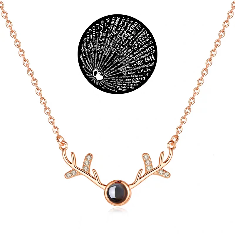 One hundred languages Silver 925 necklace best-selling antler projection necklace
