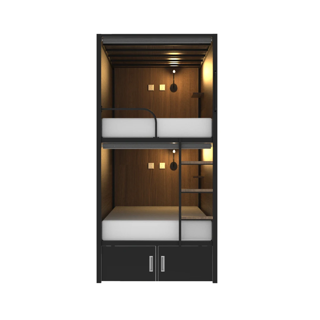 JZD factory Sleep Capsule Pod Hotel Beds Capsule Hotel Manufacturer Single Bed with Storage Metal Bunk Bed for Hotel