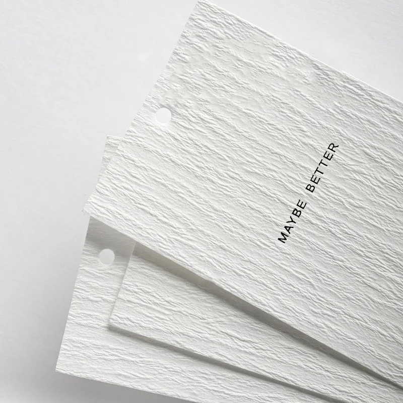 Hang Tag for Clothing Eco Friendly Swing Texture Paper Custom Logo Recyclable White Luxury Shoes Print Rectangle Sustainable