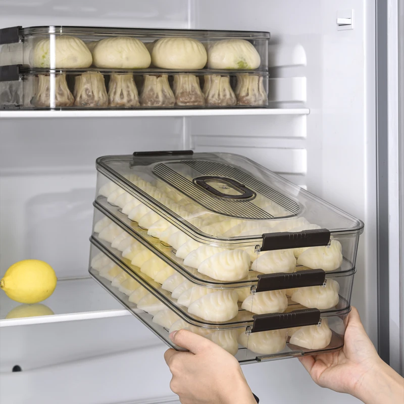 2024 популярный 4-слойный контейнер для хранения продуктов с таймером Кухонный Контейнер Пельменей