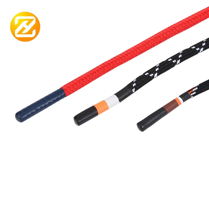 Factory Draw Cord Tip Metal Hoodie Rope Flat End Plastic Round String Garment Drawcord