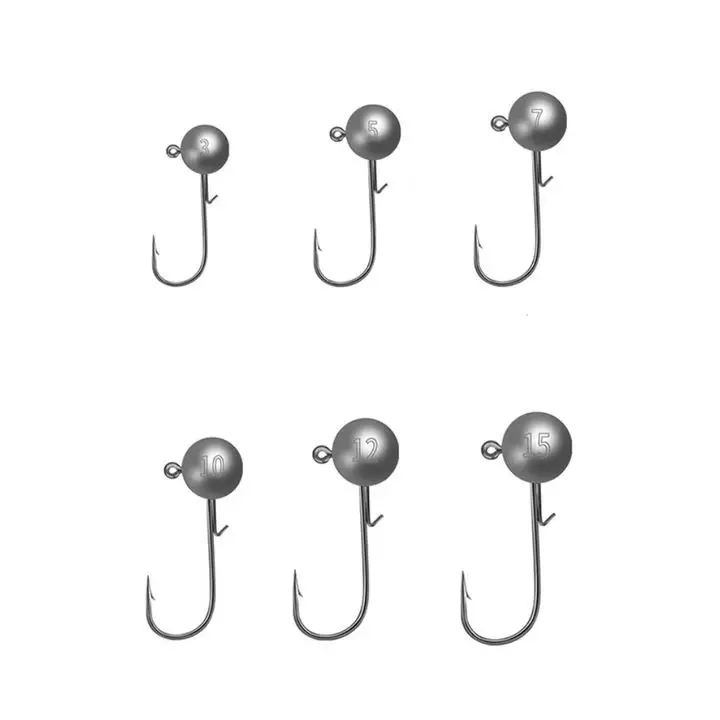 New 3G-20G Jig Head Fishing Hook High Carbon Steel Soft Bait & Saltwater Lure Anti-Bait Lead Hook for River Fishing