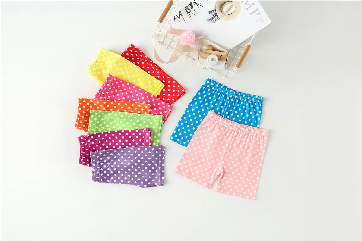 Summer Kids Girls Dot print Shorts Safety Pant Underwear Girls Short Beach Pants Kids Girls Short Leggings