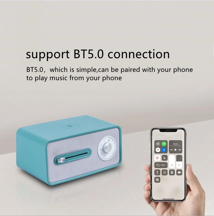 Private tooling High-end Potable Mini  10W high speed Wireless Charging baby White Noise sleep machine TWS BT5.0 Speaker