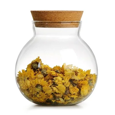 Trustworthy Supplier Manufacturer Storage Cookie Honey high borolicicate glass Jar with cork Lid