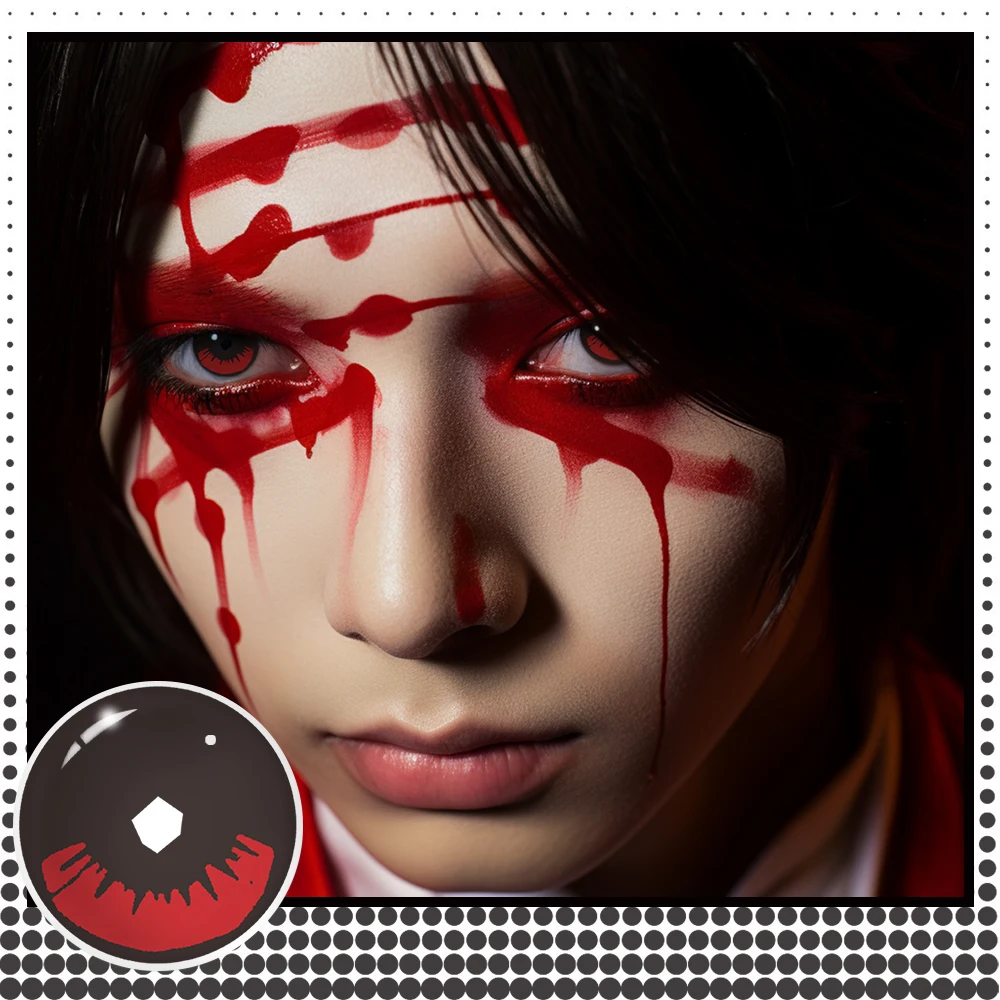 Lalens Crazy Halloween Anime Cosplay Contact Lens With Power 14.5MM Half Yearly Soft Eye Colored Contact Lenses Wholesale