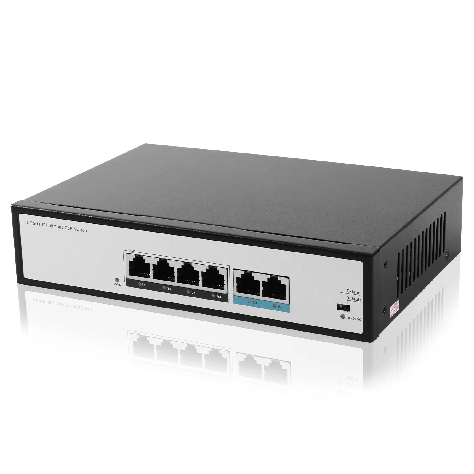 4 100Mbps +2  250m Distance Desktop Ethernet Switch AI Port Restart 75W Power Supply Adapter Max 30W Output PoE Switch