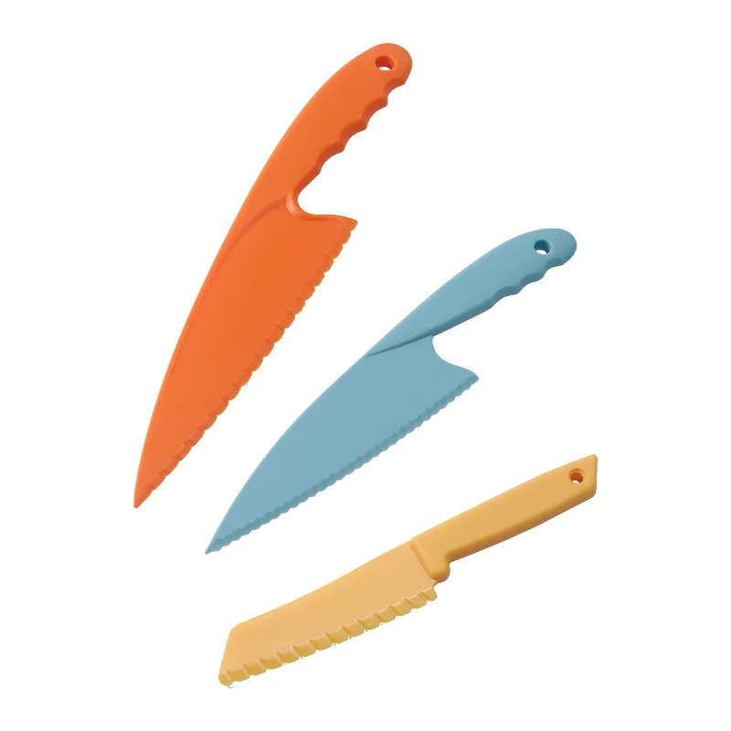 3 pcs plastic Children fruit knife set Cooking Chef knife Fruits and vegetables Cutting Knife