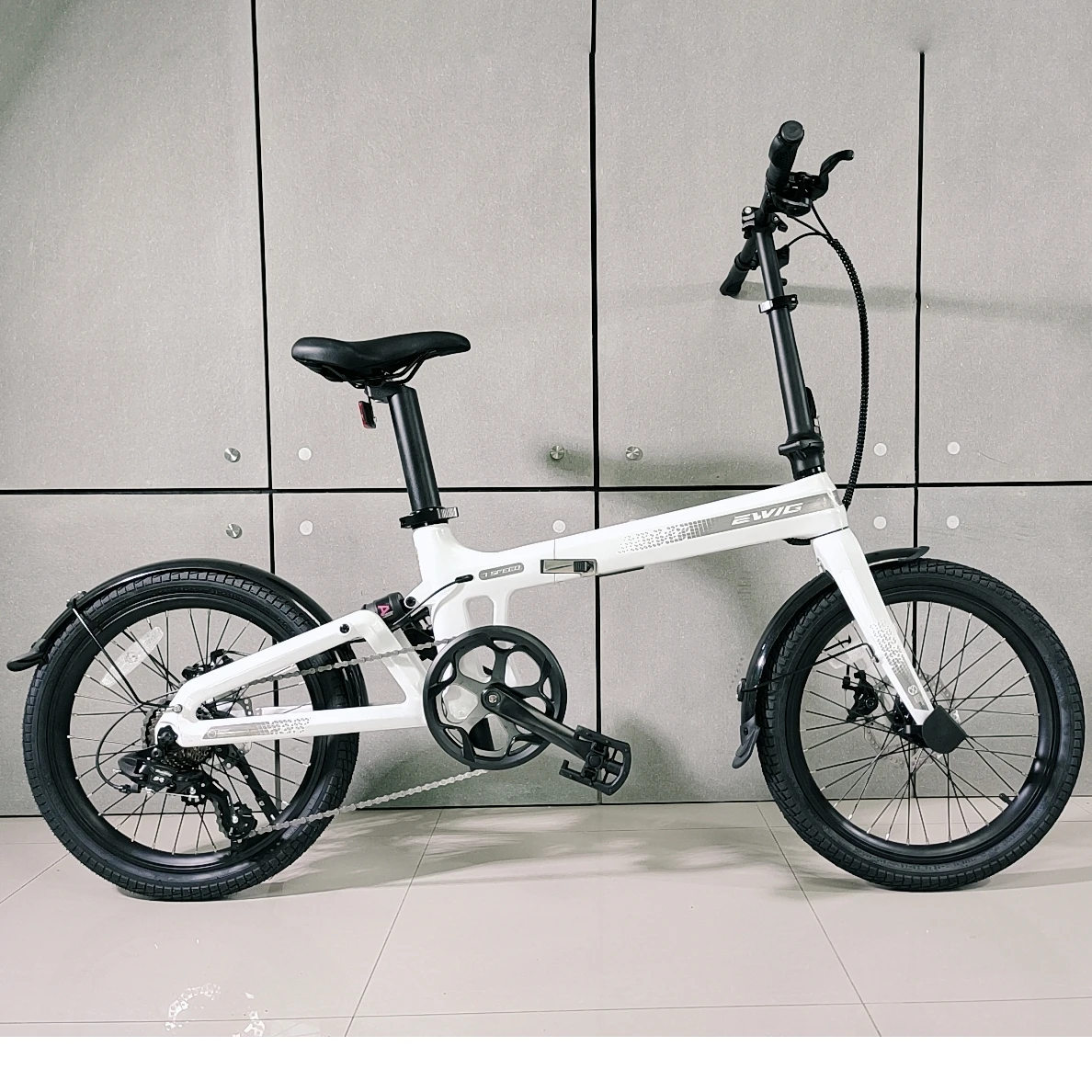 EWIG Factory 20 Inch Electric Folding E Bike 7 Speed Carbon Fiber Frame Folding Bicycle Foldable E-bike Bicicleta for Adults