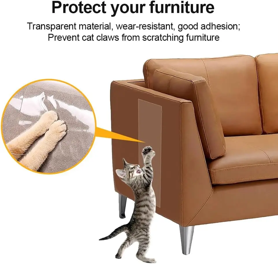 Anti-Scratch Cat Training tape 100% Transparent Self Adhesive Single Side Couch Guard from Cat Dog, Pet Training Sticky Tape