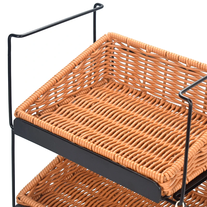 Drawer-type multi-layer woven shelves office desktop compartment storage box sundries storage basket