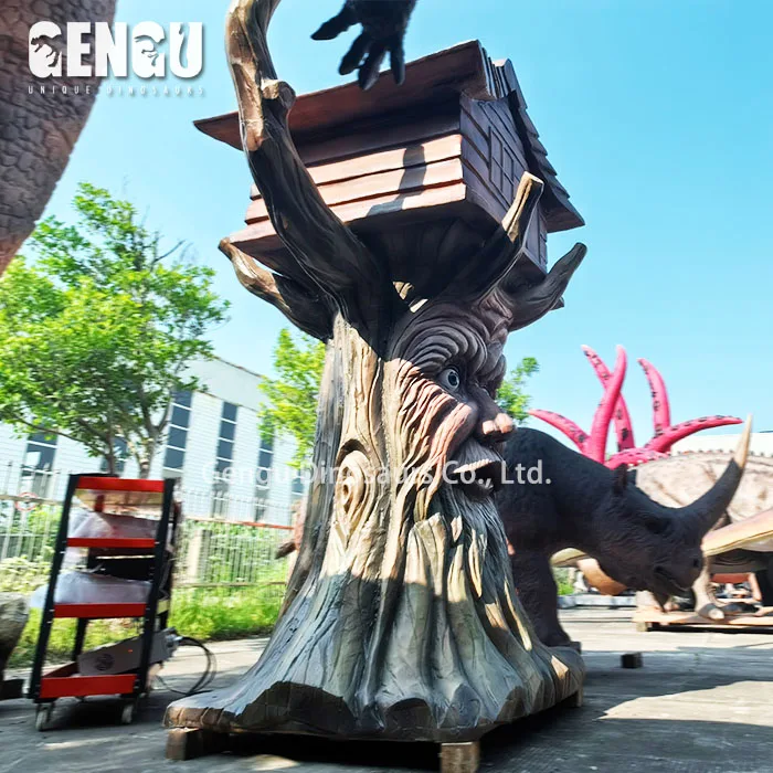 Animatronic Magical Ancient Talking Park Tree Funny Type Speaking Tree With House