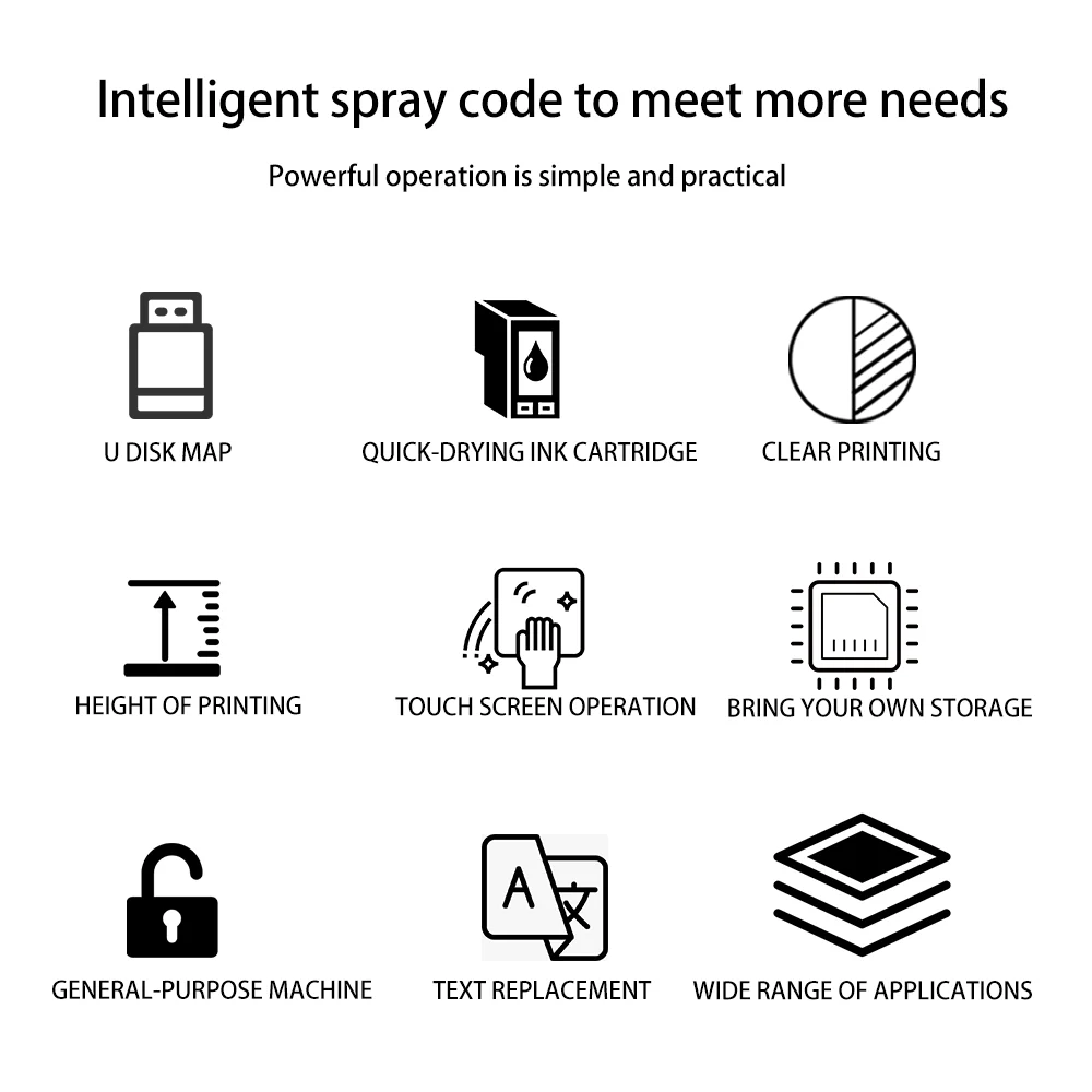 Production Line Inkjet Coding Printing Machine for Tin Can Pack Bag Pouch Paper Plastic Inkjet Printer