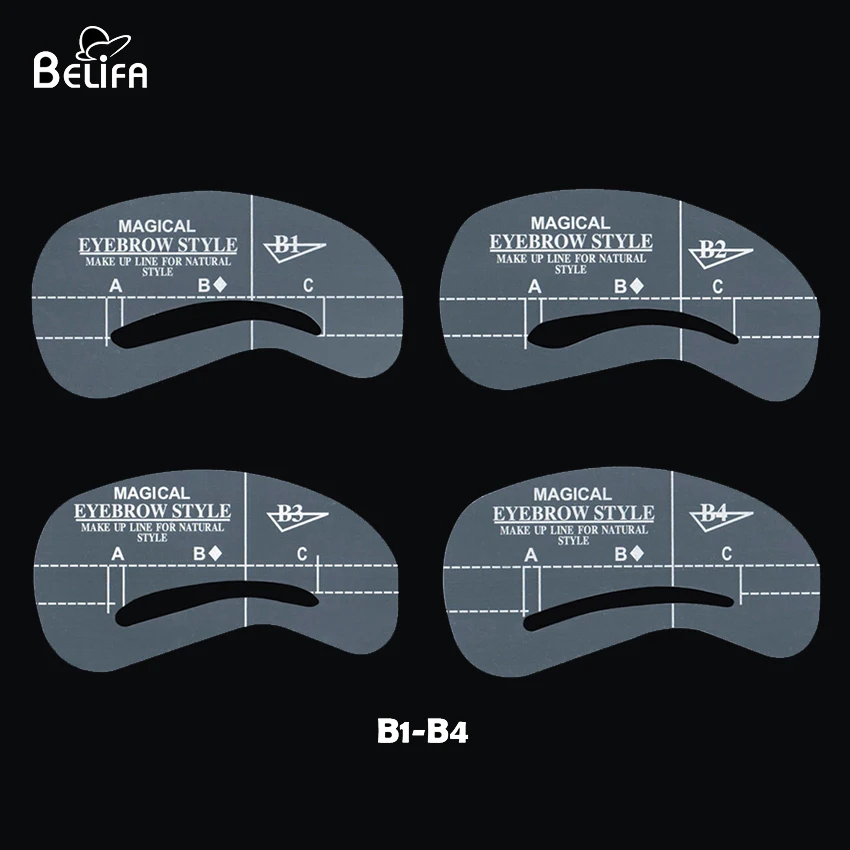 
Belifa 24 piece style grooming plastic eyebrow shape makeup stencil shaping template kit 
