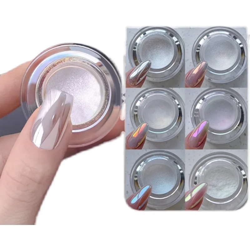 2024 Moonlight Mirror Nails Powder Metallic Silver Effect Chrome Powder Manicure Decoration Magic Mirror Manicure Powder