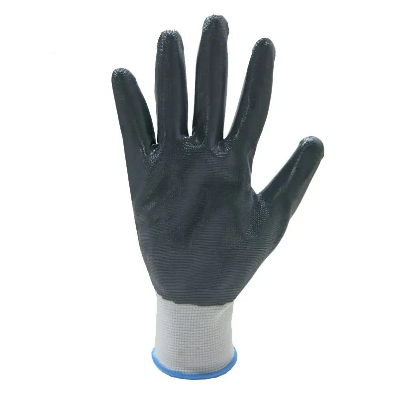 Wholesale 13 Grams Nylon Knitted Nitrile Industrial Machinery Oil Resistant Safety Gloves Factory Price Guantes Luvas CE 3121X