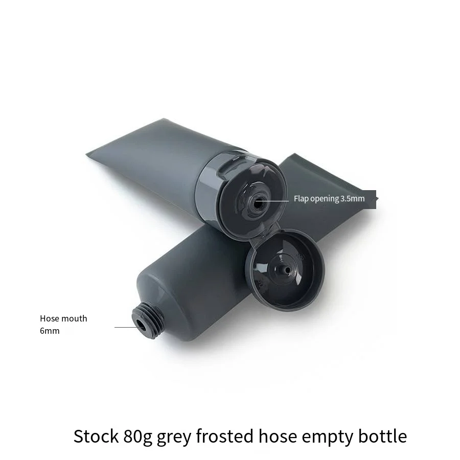 Wholesale 80 mL gray matte PE plastic packaging facial cleanser Body Lotion Sunscreen makeup skin care lotion cosmetic hose