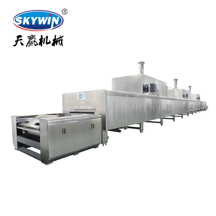 Industrial Bakery Production Line Small 18m Automatic Conveyor Belt Gas Tunnel Drying Oven For Bread Biscuit Cookie Baking