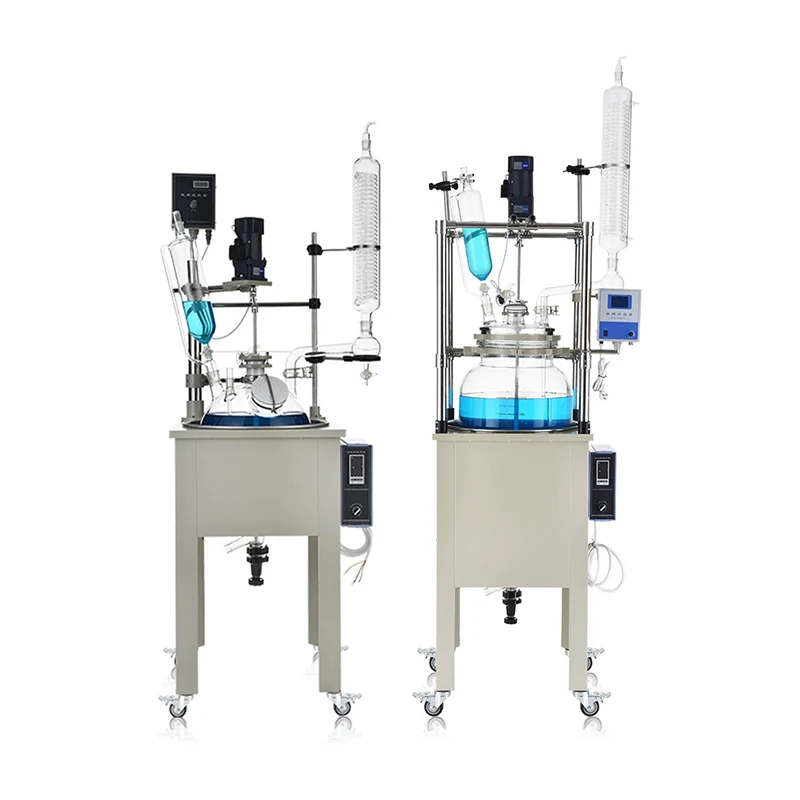 Chemical Continuous Stirred Tank Reactor Vacuum Single Layer Glass Reactor Reaction Vessel Kettle 20L