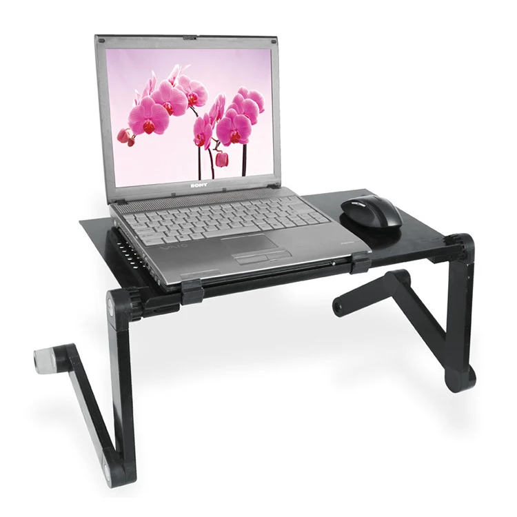 
metal ergonomic adjustable computer desktop folding stand tables 