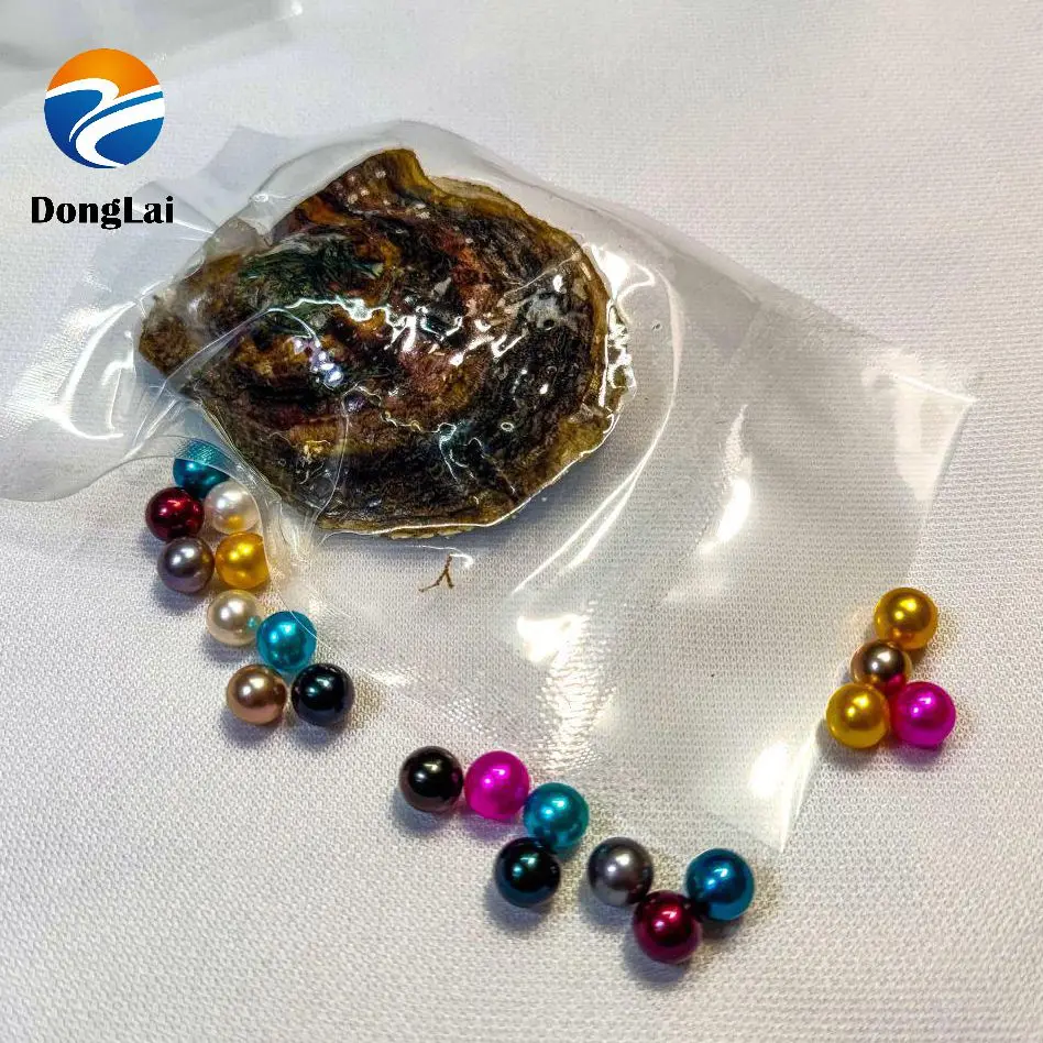
AAAA 7-8 mm round Colorful Pearl Wholesale Vacuum-packed Mixed Colors Akoya Pearl Oysters loose pearl for party bithrady 