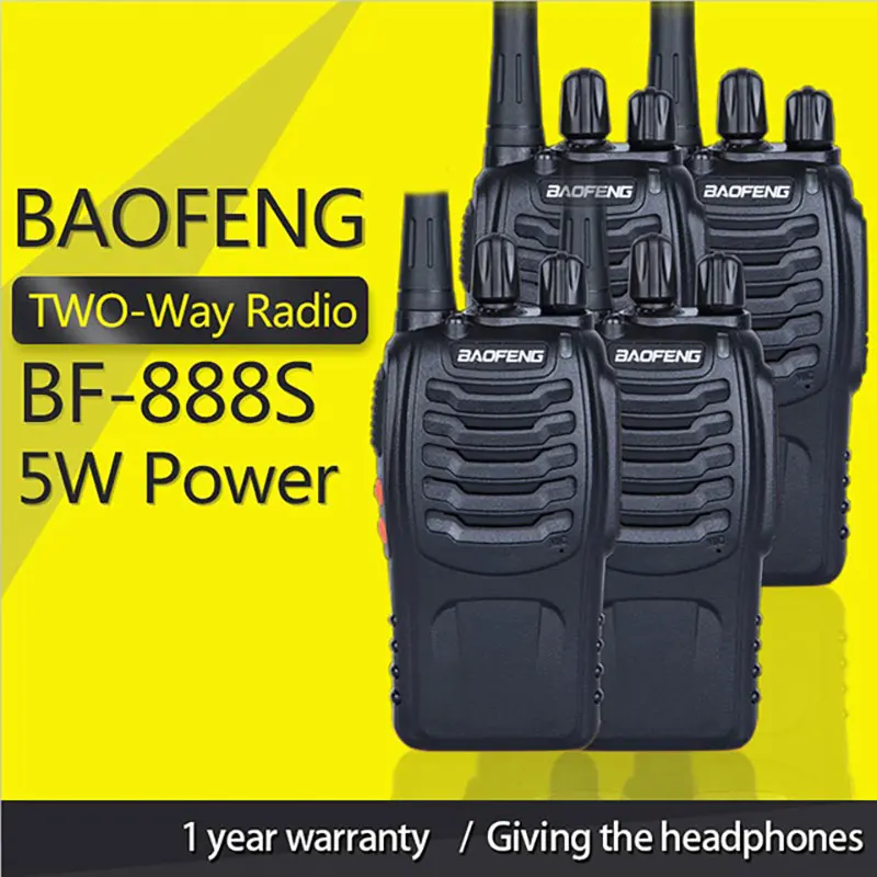 BF-888S Handheld Two Way Radio Receiver Transmitter 5W UHF 400-470MHz BF888s BF 888S BaoFeng Walkie Talkie
