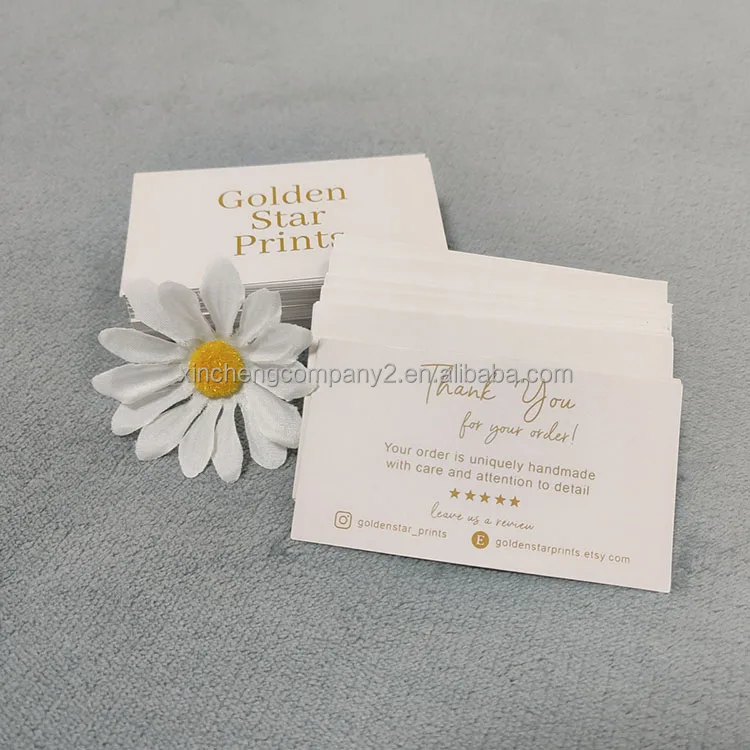 Double sided gold foil printed thick matt black card business cards