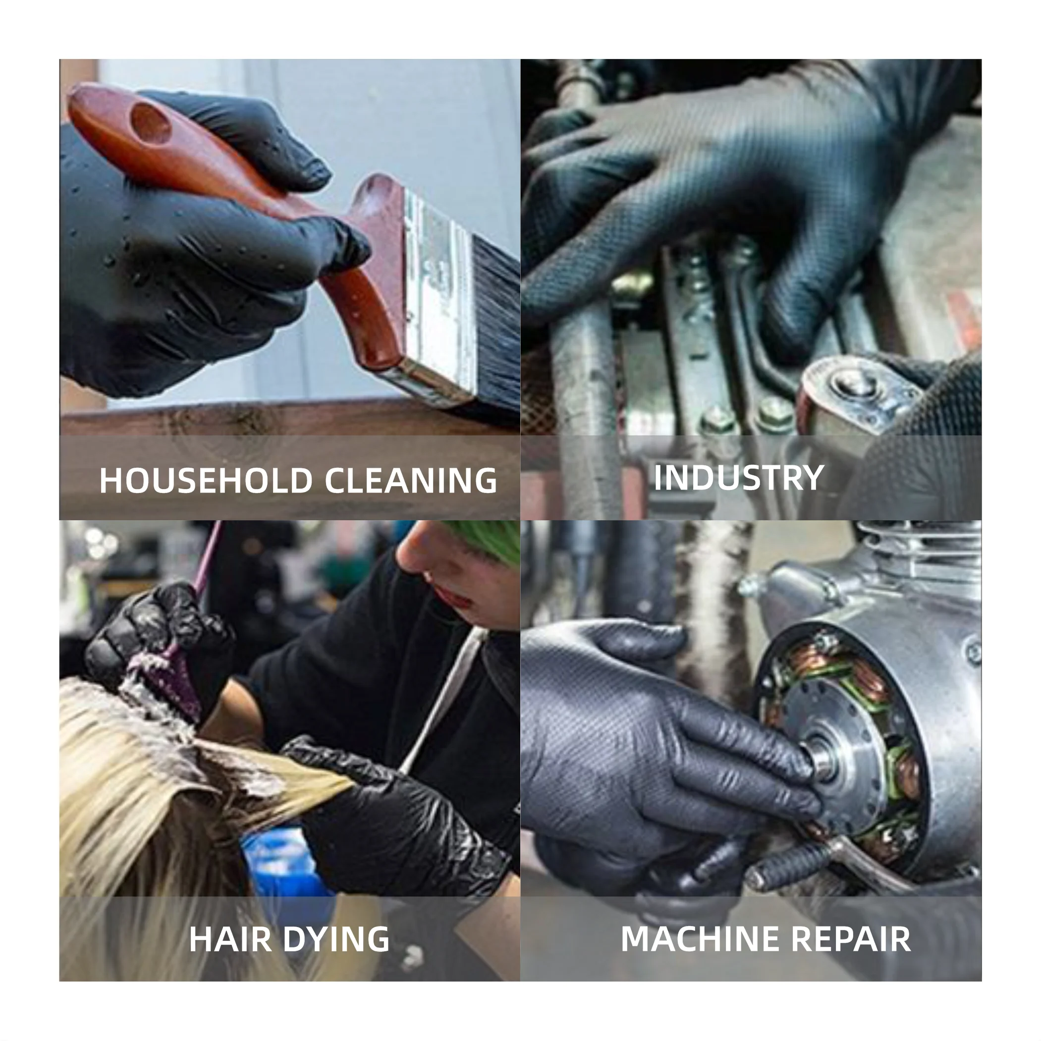 8Mil 9Mil Black Nitrile heavy duty mechanic safe work touchntuff latex powder free nitrile gloves guantes de trabajo