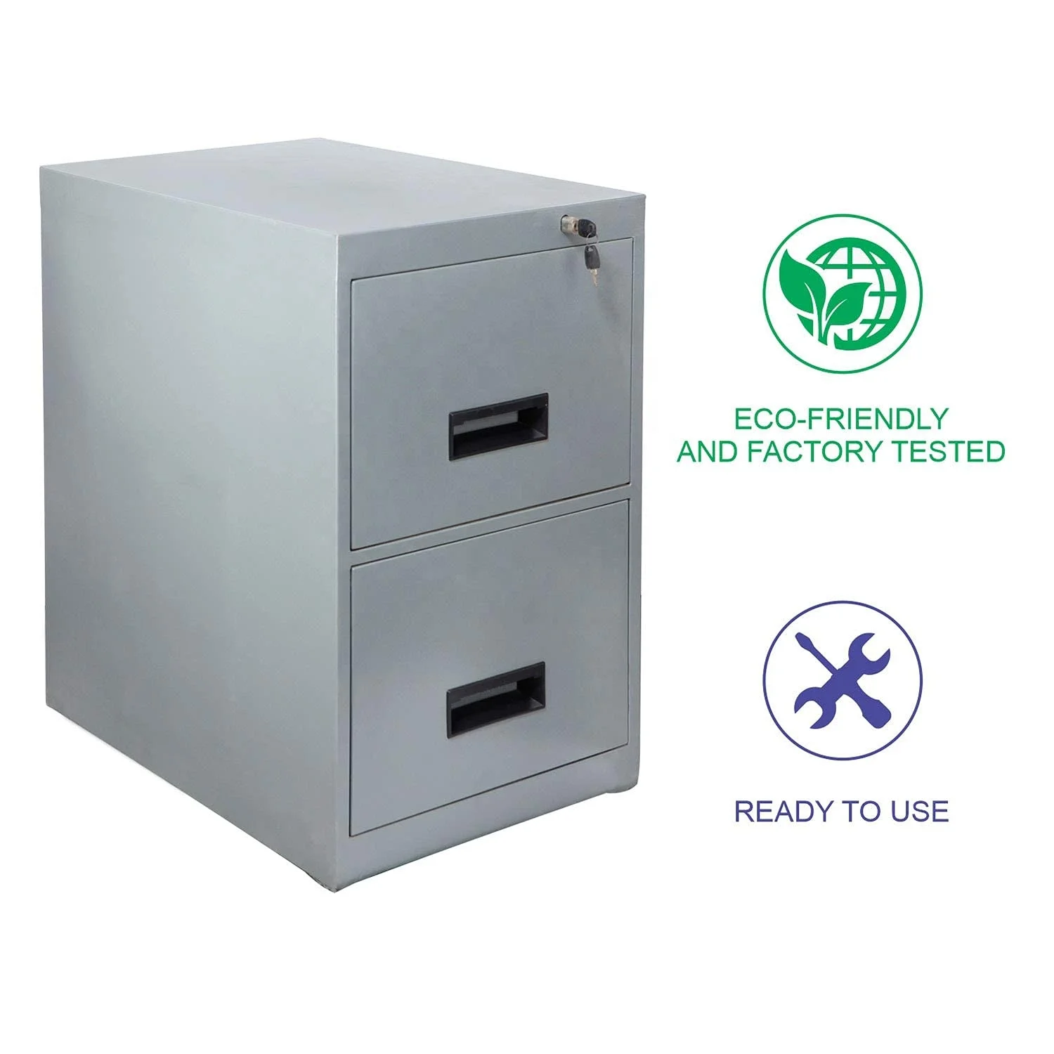 manufacturer Armario De Acero 2 Lockable home storage office metal furniture drawers Cupboard cabinet for file folder in gray