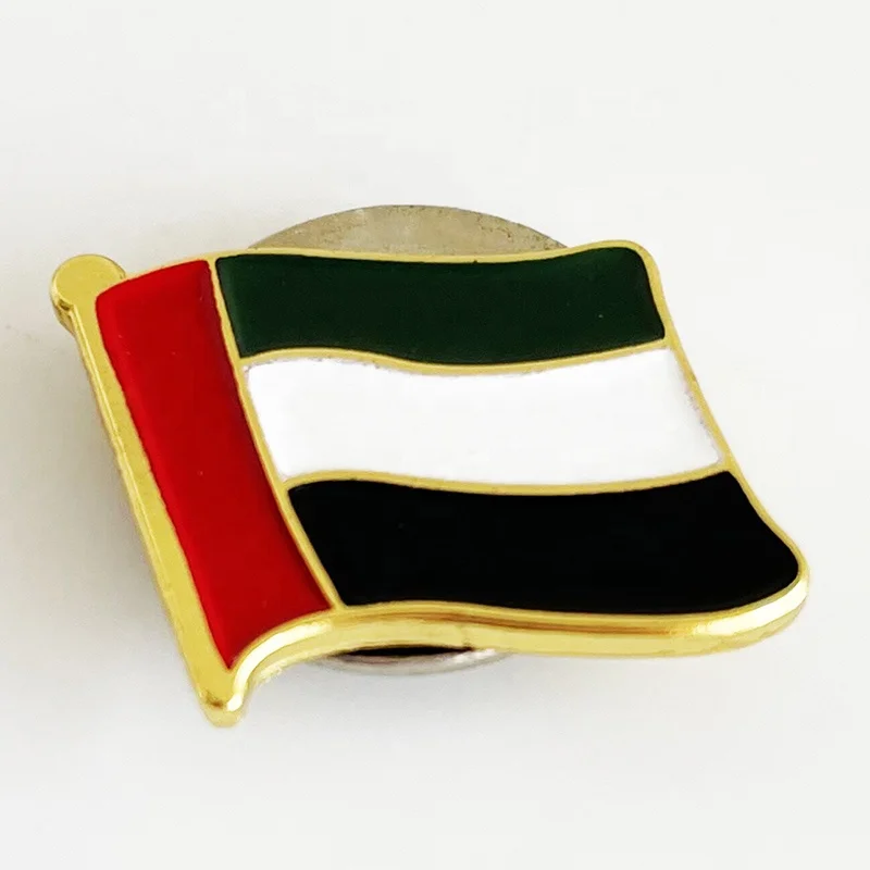 Free mould falcon design UAE national day magnet pins gold plated metal key chain wholesale