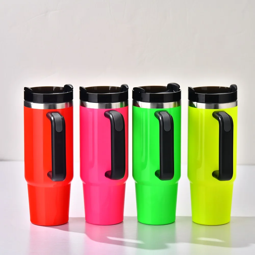 Wholesale Stainless Steel Double Wall Insulated Travel Cup 30Oz Drinkware Coffee Tumbler With Handle And Lid