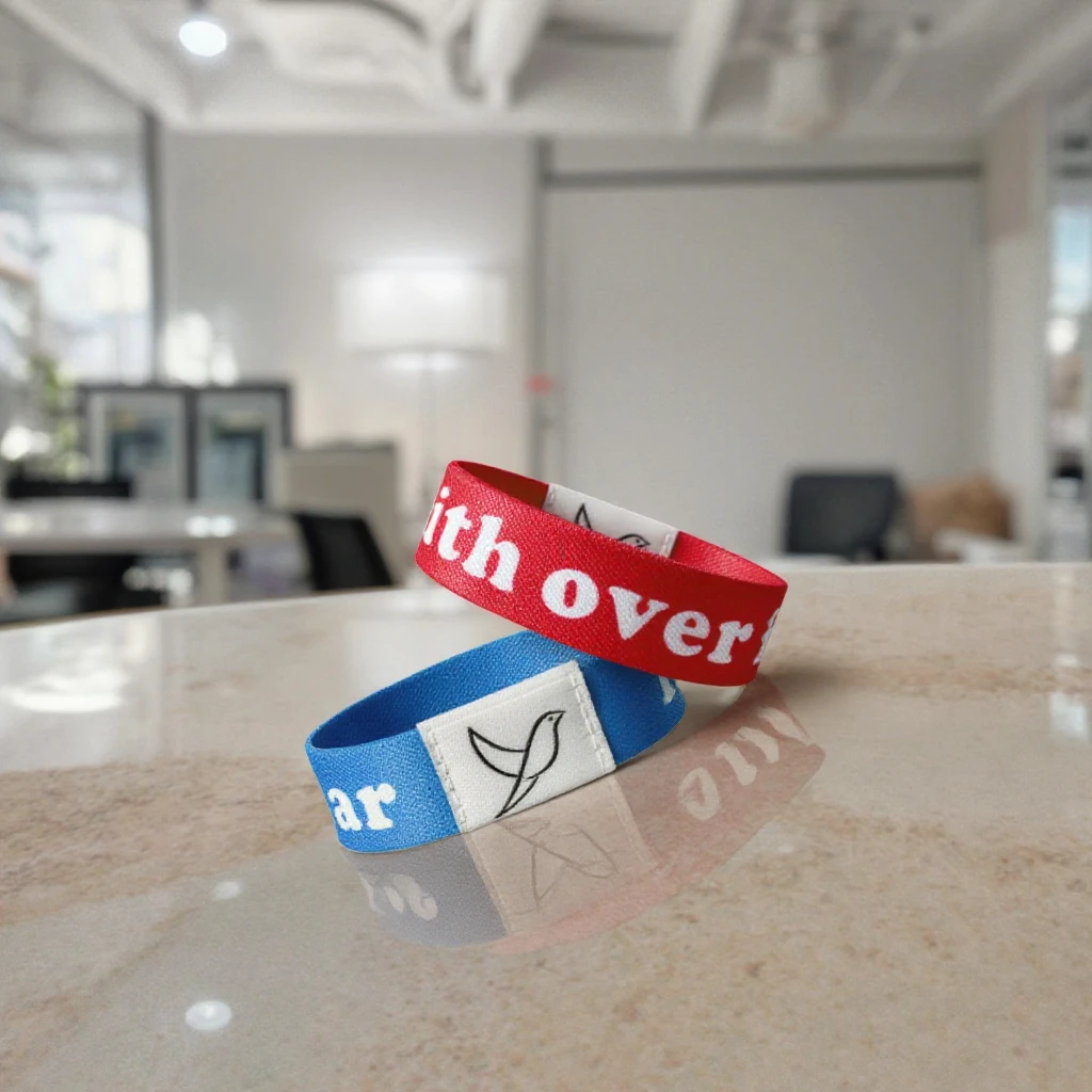 Personalized Elastic Cloth Bracelet Stretchable Waterproof Fabric Material RFID NFC Chip Wristband for Event