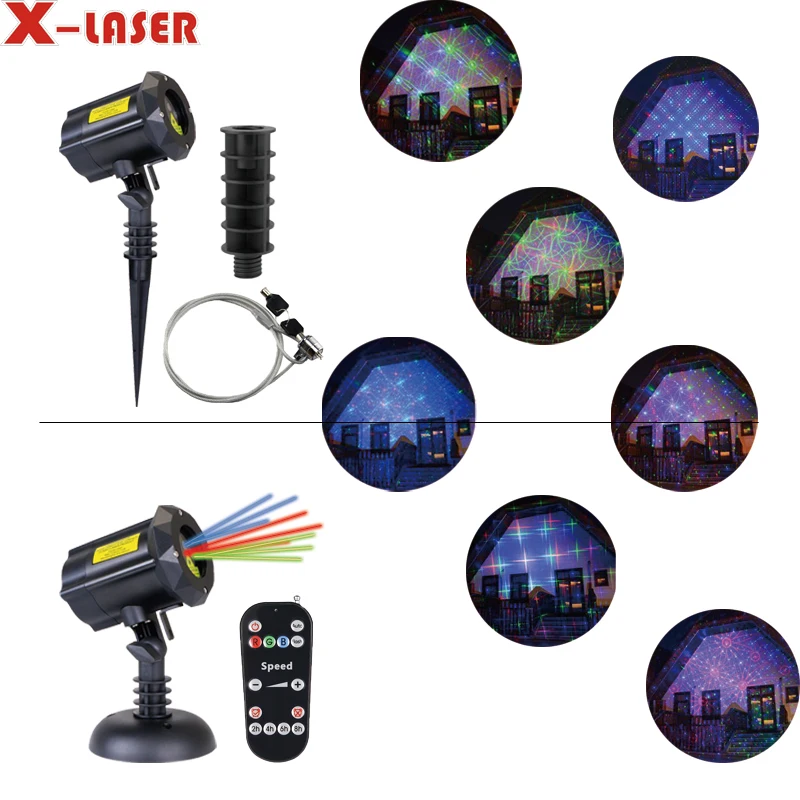 Outdoor christmas laser light projector Garden Light Flowers Moving Landscape Lighting gala Projection