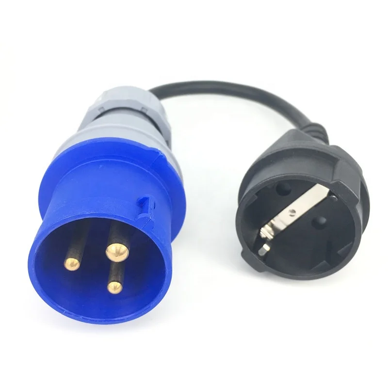 IEC309 316P6 to Schuko CEE Outlet Socket Power cord convert the 316C6 to CEE7 Socket,IP44 16A Industrial plug