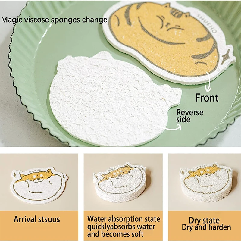 Funny Kitchen Cellulose Sponge Manufacturer Wood Pulp Sponge Absorbent Non Scratch Sponges for DIY Household Cleaning