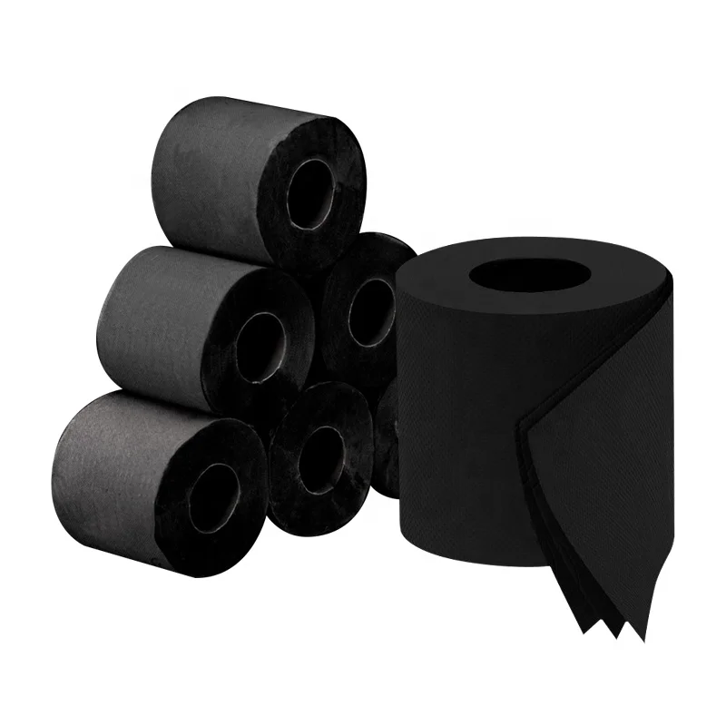 Wholesale Bathroom Embossed Roll Cheap Printed Tissue Rolls Color Black Toilet Paper