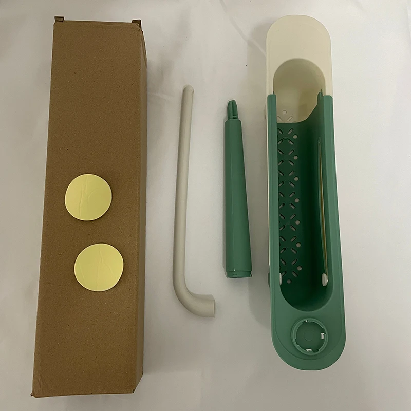 Telescopic Sink Shelf Sink Drain Basket Plastic Kitchen Adjustable Sink Storage Rack Holder