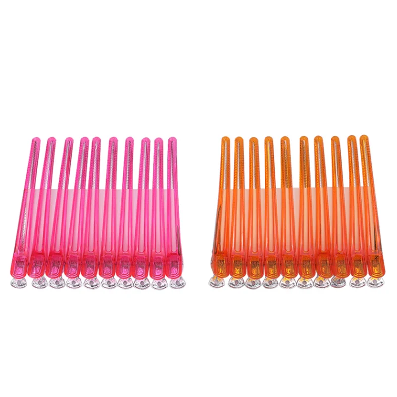 10pcs  A Set Hair Clips for Styling Sectioning Non Slip Long Duck Billed Clip with Silicone Band Salon Sectioning Clips for Hair