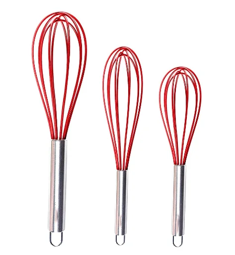3PCS Food Grade Whisk Set Stainless Steel  Egg Whisk ware Silicone Egg Beater mixer