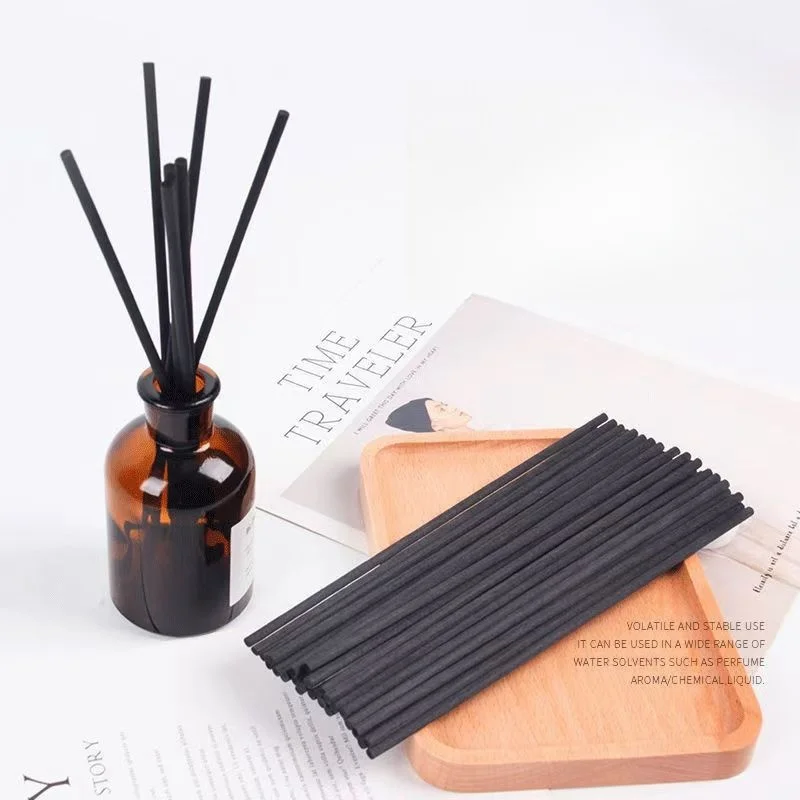 Wholesale Aromatherapy Volatile Stick Household Product Straight White  Aroma Fiber Stick Black Diffuser Stick For Glass Bottle