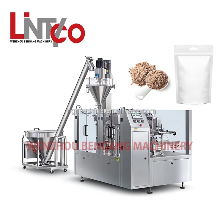 LINTYCO Automatic Premade pouch Bag Milk masala KFC Tomato powder specie Chilli Powder Filling Sealing Doypack packing Machine