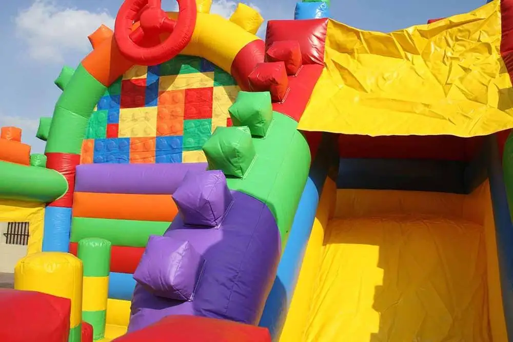 
Hot sale inflatable LEG-O block jump bouncer with slide combo game for kids 