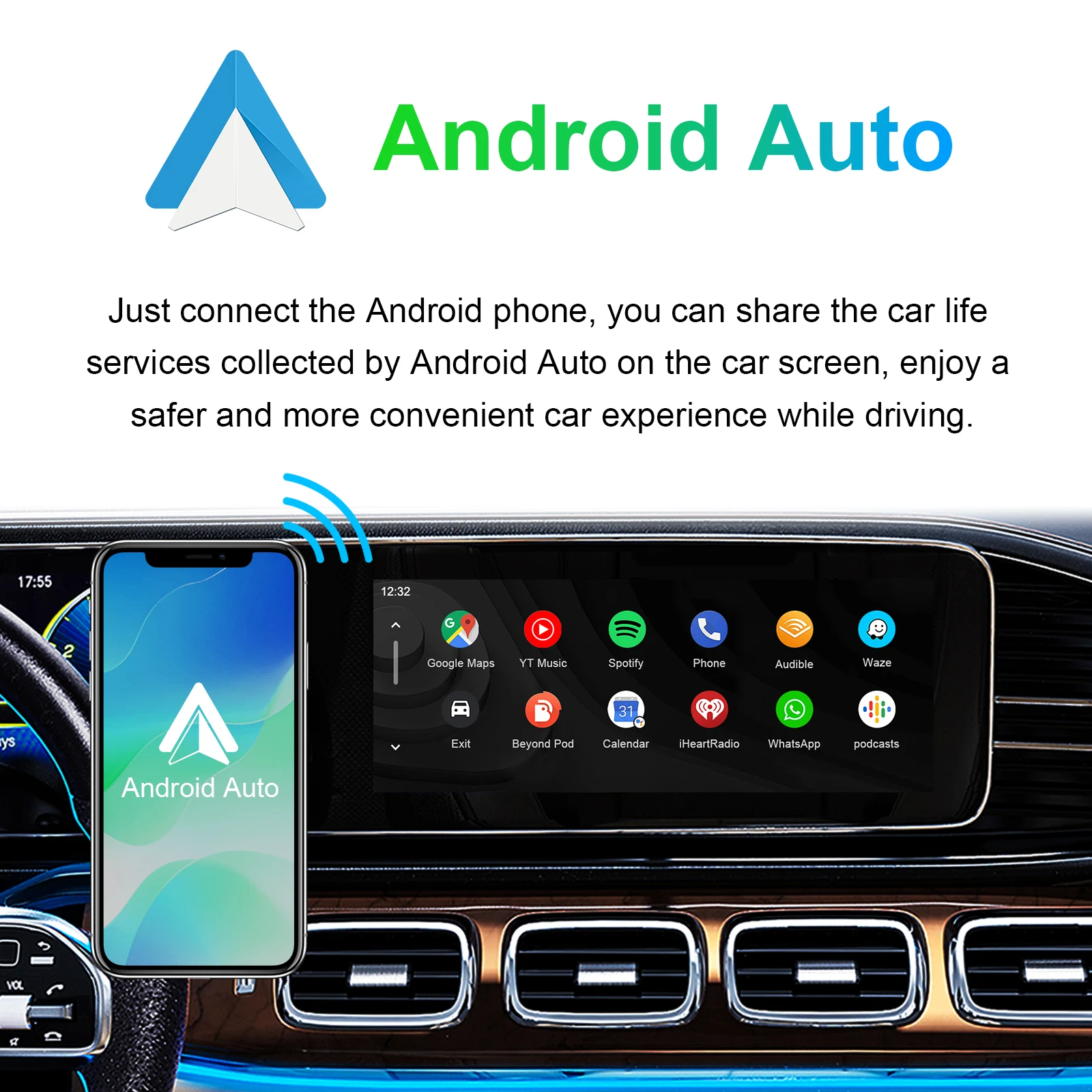 OEM Screen Upgrade kit Decoder Box CarPlay Android Auto Mirror Link for Benz A B C E GLA GLK GLS CLA ML Class NTG 6 MBUX System