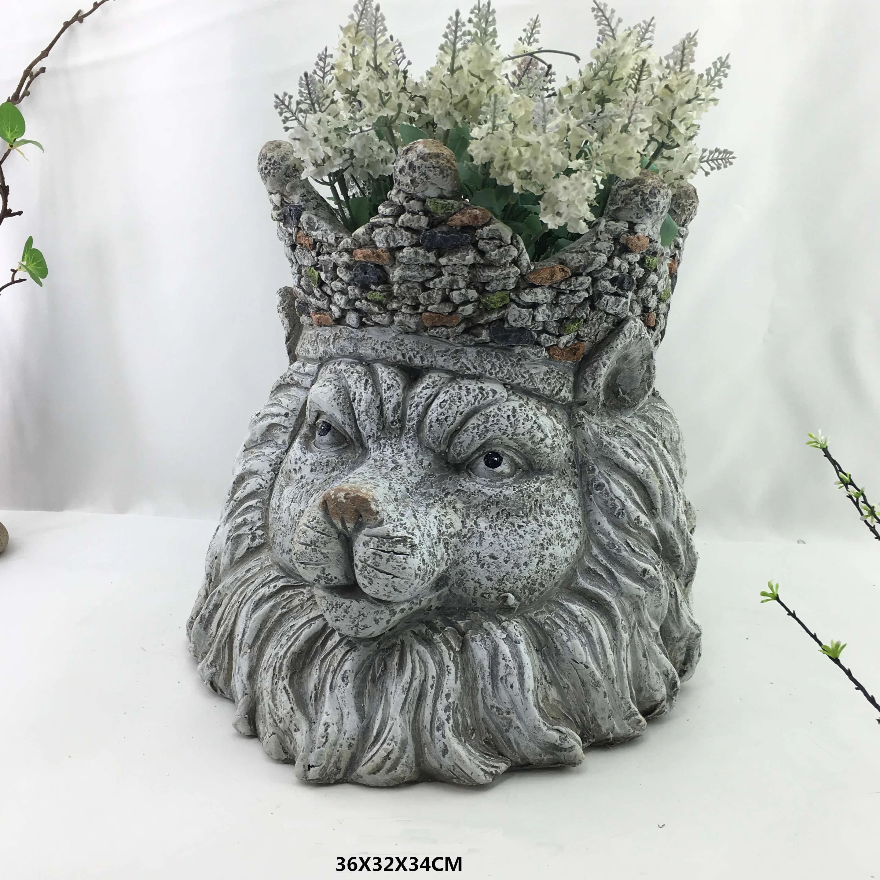 Outdoor Planters Modern Decorative Lion Head Planter