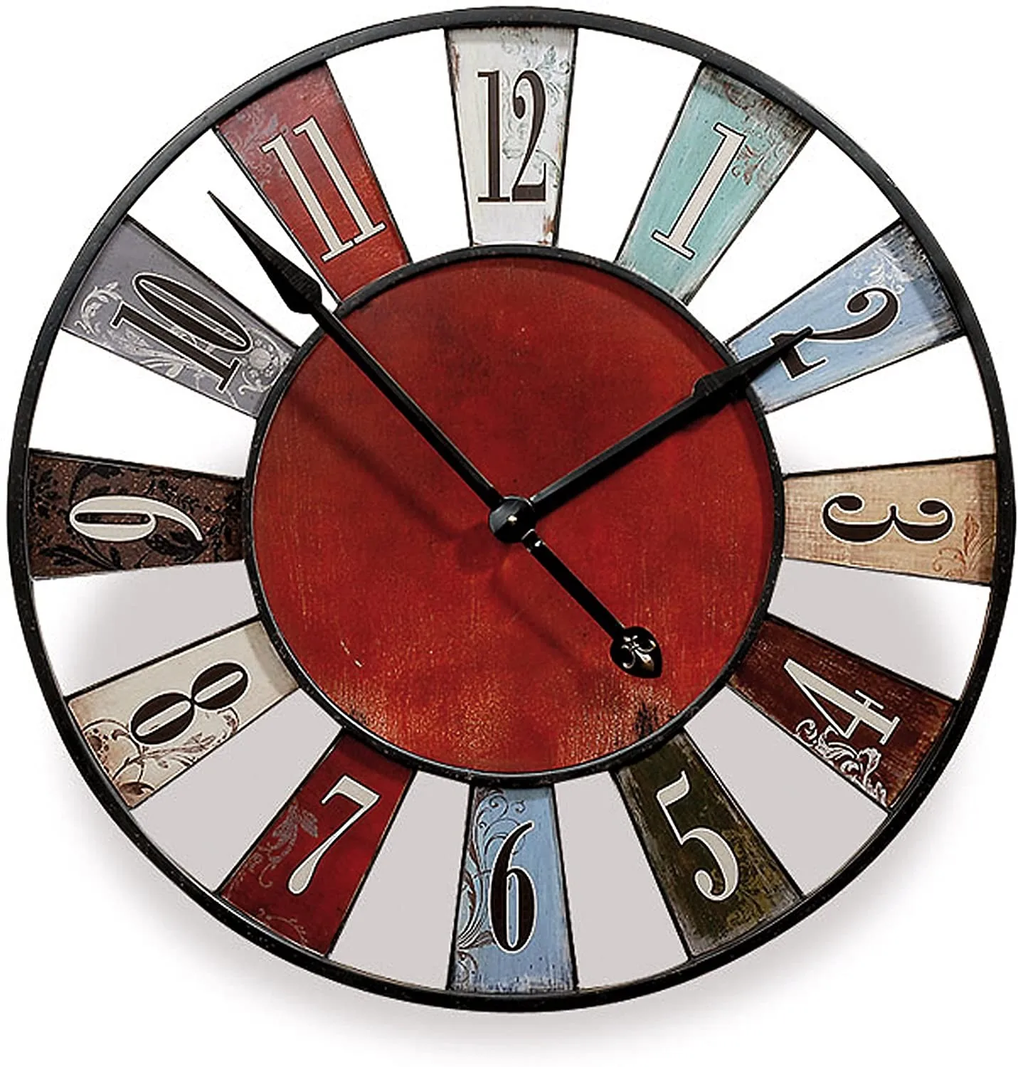 FREE SAMPLE Iconic Carnival game wheel clock antique old flower wall clock handmade retro shabby style