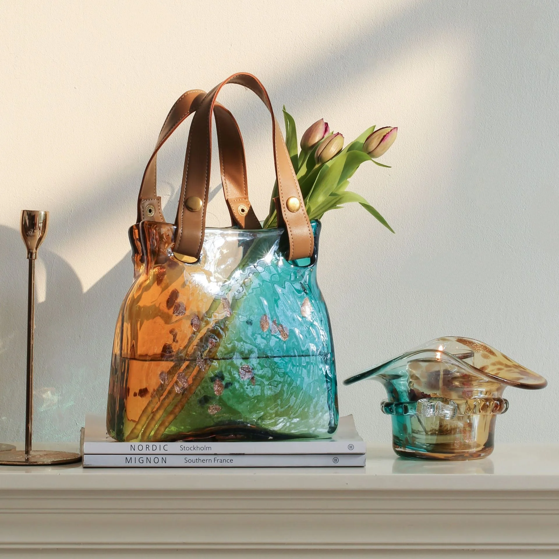 Glass Vase for Wedding Centerpieces Glass Flower Vase Table Decoration Colorful Glass Decorative Vase