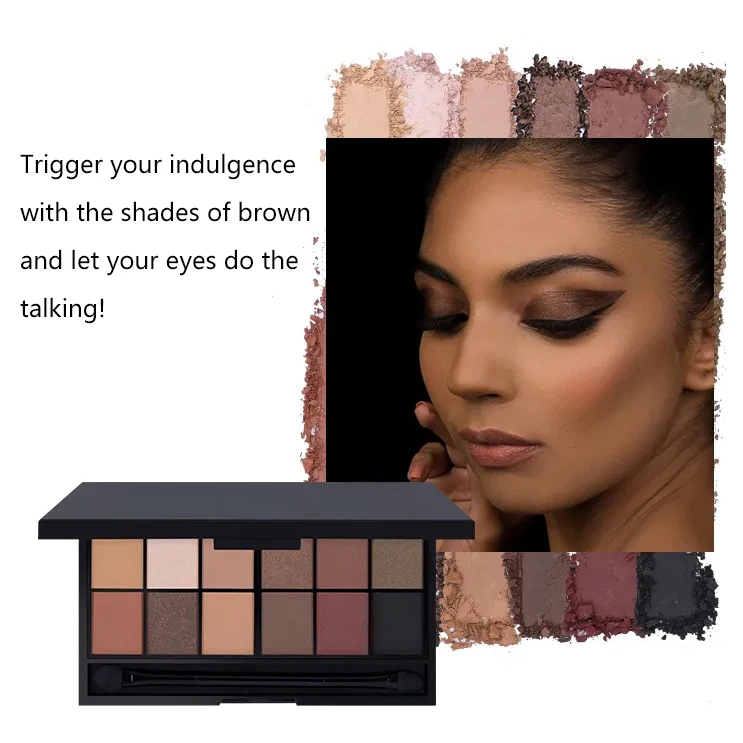 Custom Vendor 12 Colors Purple Long Lasting Eye Shadow Matte Shimmer Make Up Cosmetics Highly Pigmented Pink Eyeshadow Palette