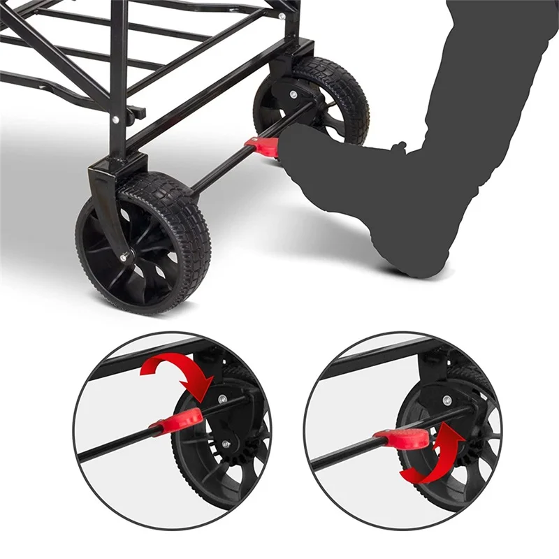 Custom Portable Foldable Multifunctional Pu Wheel Folding Cart Shopping Trolley