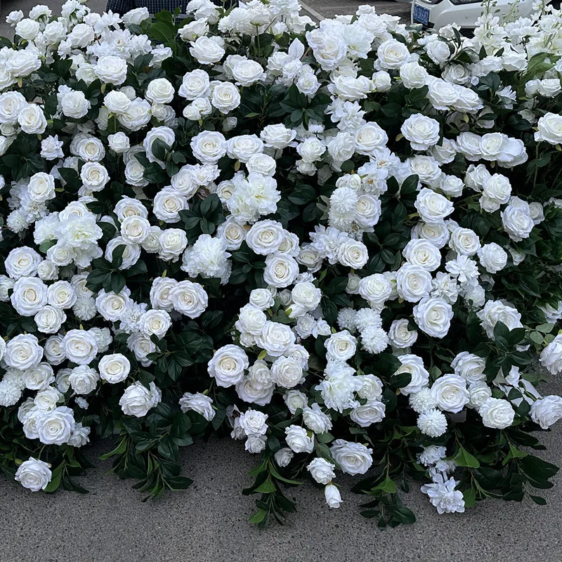 IFG  factory customized flower runner decoration 4ft height white green sofa flower arrangement for wedding